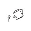 Watering can hand drawn sketch icon. Royalty Free Stock Photo