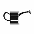The watering can icon, black simple style Royalty Free Stock Photo