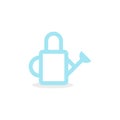 Watering can icon. Blue color. Vector illustration, flat design Royalty Free Stock Photo