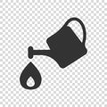 Watering can icon in flat style. Garden tool vector illustration on white isolated background. Cultivate growth sign business Royalty Free Stock Photo