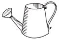 Watering can icon. Hand drawn gardening tool