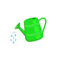 Watering can icon isolated on white background. Garden tools. Watering can sprays drops of water.