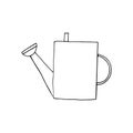 Watering can icon, sticker. sketch hand drawn doodle style. monochrome minimalism. water, gardening, garden Royalty Free Stock Photo