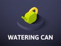 Watering can isometric icon, isolated on color background Royalty Free Stock Photo