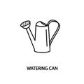 Watering can line icon. Linear image for watering plants. Concept for web banners, site and printed materials.