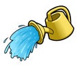 Watering can pouring water Royalty Free Stock Photo