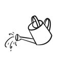 Watering can hand drawn sketch icon. Royalty Free Stock Photo