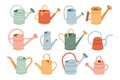 Watering Can Spring Set. Scrapbook design elements in vector Royalty Free Stock Photo
