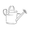 Watering can vector sketch icon isolated on background. Hand drawn Royalty Free Stock Photo