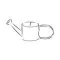 Watering can vector sketch icon isolated on background. Hand drawn Royalty Free Stock Photo