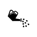 Watering Can and Water Drops Flat Vector Icon Royalty Free Stock Photo