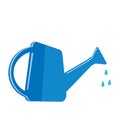 The watering can and water drops. Irrigation symbol, icon. Isolated on white background. Vector