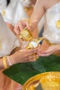Watering The Conch Thai Traditional Wedding Ceremony Asian Culture for Artwork Design