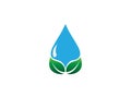 Watering dropet and leaf logo symbol drop water icon Royalty Free Stock Photo