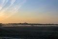 Watering the fields at dusk