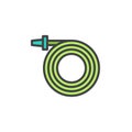 Watering garden hose filled outline icon