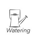 Watering hand draw icon. Element of farming illustration icons. Signs and symbols can be used for web, logo, mobile app, UI, UX