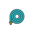 Watering hose filled outline icon