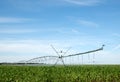 Watering machine on a corn field Royalty Free Stock Photo