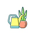 Watering plants RGB color icon Royalty Free Stock Photo