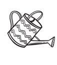 Watering pot hand drawn sketch icon. Royalty Free Stock Photo