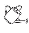 Watering pot hand drawn sketch icon. Royalty Free Stock Photo