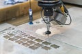 Waterjet metal cutting by cnc program