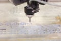 Waterjet metal cutting by cnc program Royalty Free Stock Photo