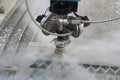 Waterjet metal cutting by cnc program Royalty Free Stock Photo