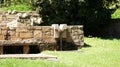 Waterjet pond in the gardens of Mosen Cinto Verdaguer, Montjuic