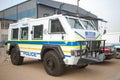 WATERKLOOF, SOUTH AFRICA - SEPTEMBER, 2016: A South African Police Service Riot Vehicle on Display