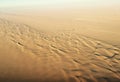 Waterless desert. The yellow sands of a waterless desert after a hurricane like the bottom of a large ocean. Royalty Free Stock Photo