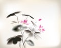 Waterlily painting Royalty Free Stock Photo