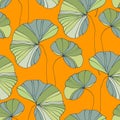 Waterlily seamless flower tropical pattern