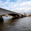 Waterloo Bridge Crossing The River Thames View From Southbank