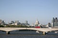 Waterloo Bridge with St Pauls Cathedral Church, London Royalty Free Stock Photo