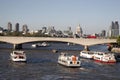 Waterloo Bridge with St Pauls Cathedral Church, London Royalty Free Stock Photo