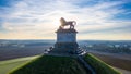 Waterloo, Brussels, Belgium, February 25th, 2024, Waterloo Lion Statue Overlooking Battlefield