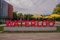 Waterloo sign. University of Waterloo, Ontario, Canada
