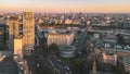 Aerial photograph showcasing a stunning cityscape illuminated by a captivating array of lights