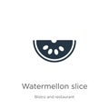 Watermellon slice icon vector. Trendy flat watermellon slice icon from bistro and restaurant collection isolated on white