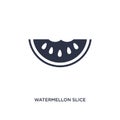 watermellon slice icon on white background. Simple element illustration from bistro and restaurant concept