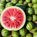 Watermelon background. Fresh watermelons from the garden. Watermelon background.
