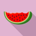 Watermelon bite slice icon, flat style Royalty Free Stock Photo