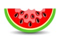 Watermelon bite vector icon