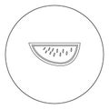 Watermelon black icon in circle vector illustration isolated .