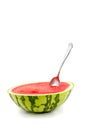 Watermelon Bowl and Spoon Royalty Free Stock Photo