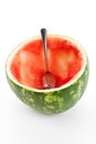 Watermelon Bowl and Spoon Royalty Free Stock Photo