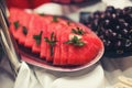 Watermelon on the buffet table