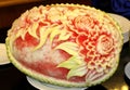 Watermelon carving art Royalty Free Stock Photo